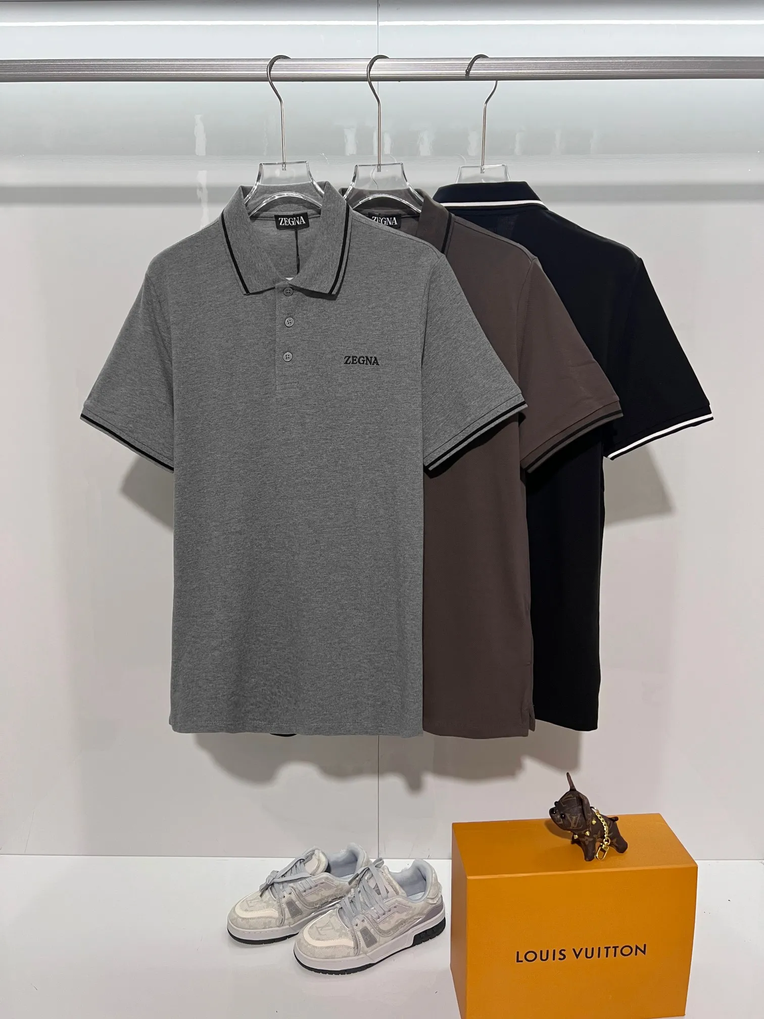ZEGNA 2026New Arrival logo Same Style polo ：Gray Size：M L XL XXL